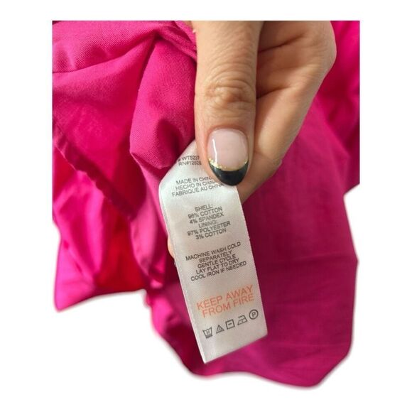 Jason Wu Magenta Smocked Cut Out Eyelet Lace MIDI Dress Size S Pink Tiered - Picture 10 of 12